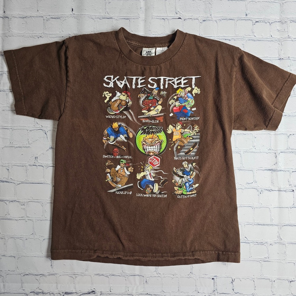 Route 66 Skate Street Mega Mouth Graphic T-Shirt Brown YOUTH 10/12